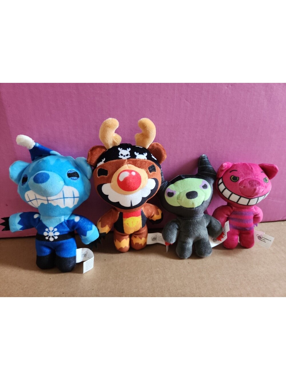 Deddy Bears Lot 4 Plush, Smirkkitty, Mystique, Chillz, Rudeoff, No Coffins